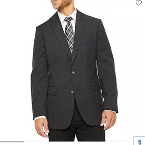 Classic Charcoal Two-Button Men’s Blazer